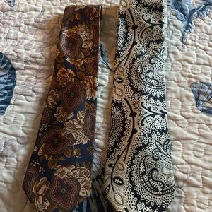 Alexander Julian Floral and Paisley Ties - Brown and Black